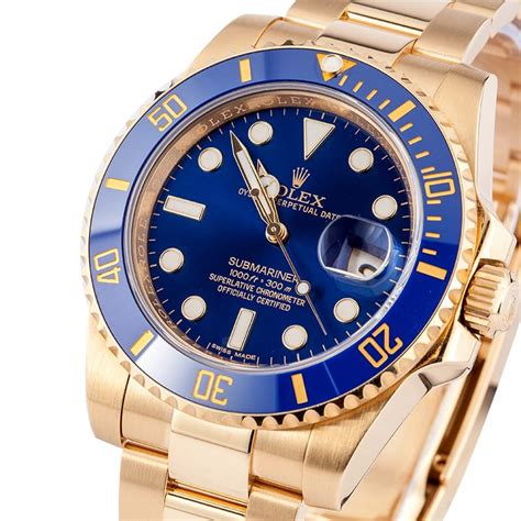 gold blue rolex|rolex submariner automatic 18k gold.